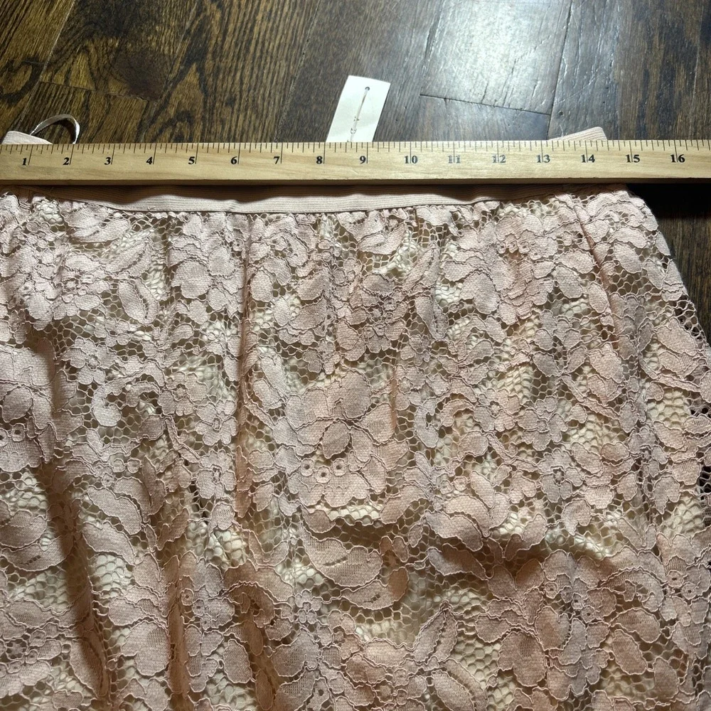 Adiva Skirt Womens Medium Soft Pink‎ Blush Lace Business Casual Boho Overlay NWT